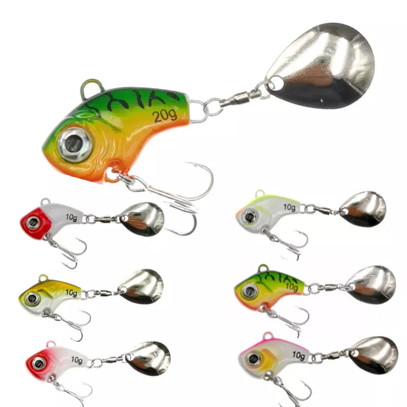 Rotating Metal Vibration Bait Spinner Spoon Fishing Lures