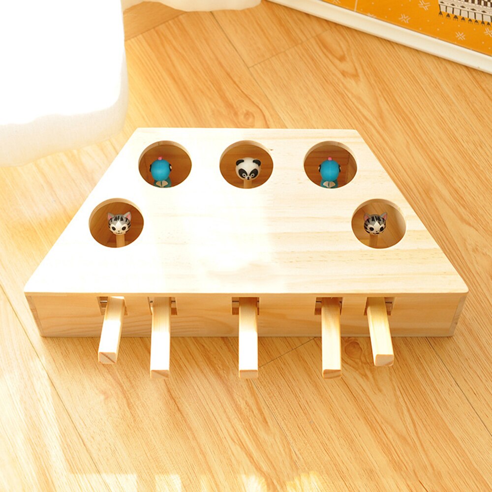 Wooden Whack-a-Mole Cat Toys