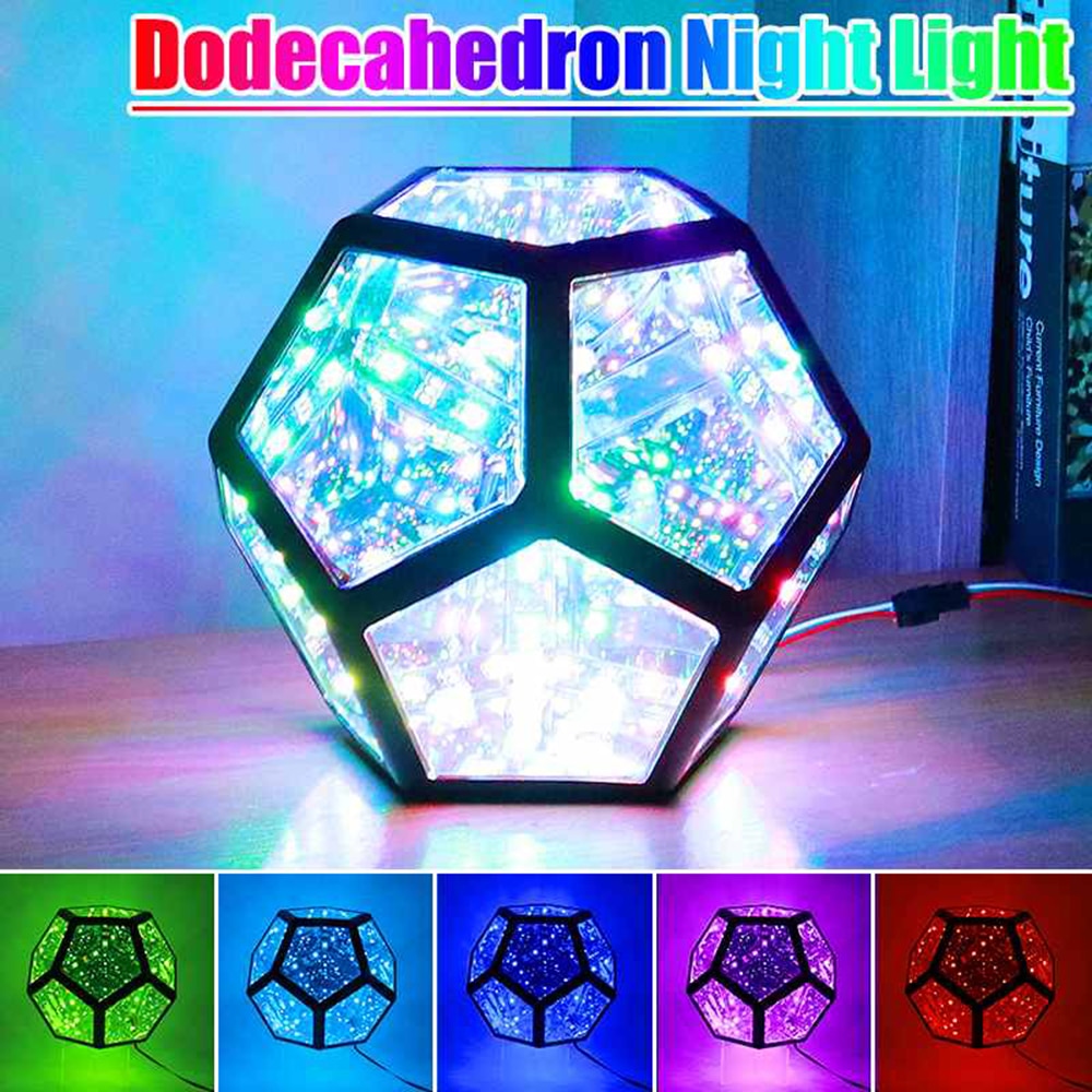 Dodecahedron Infinite Table Lamp Night Light