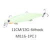 Short Tongue Minnow Suspending Jerkbaits Fishing Lure Bait 11cm 13g Hard Bait