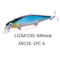 Short Tongue Minnow Suspending Jerkbaits Fishing Lure Bait 11cm 13g Hard Bait