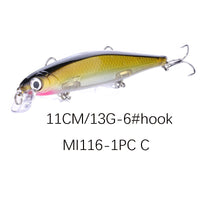 Short Tongue Minnow Suspending Jerkbaits Fishing Lure Bait 11cm 13g Hard Bait