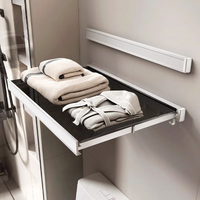 Clothes Rack Aluminum Drying Foldable Telescopic Suction Cup Rack