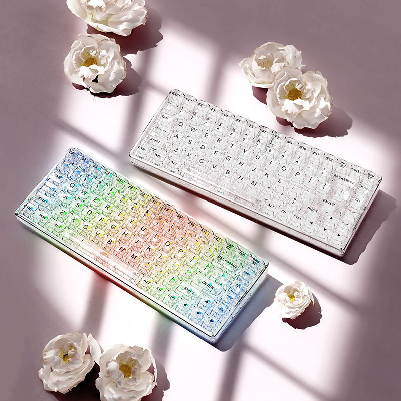 Clavier mécanique Bluetooth transparent couleur RVB tendance
