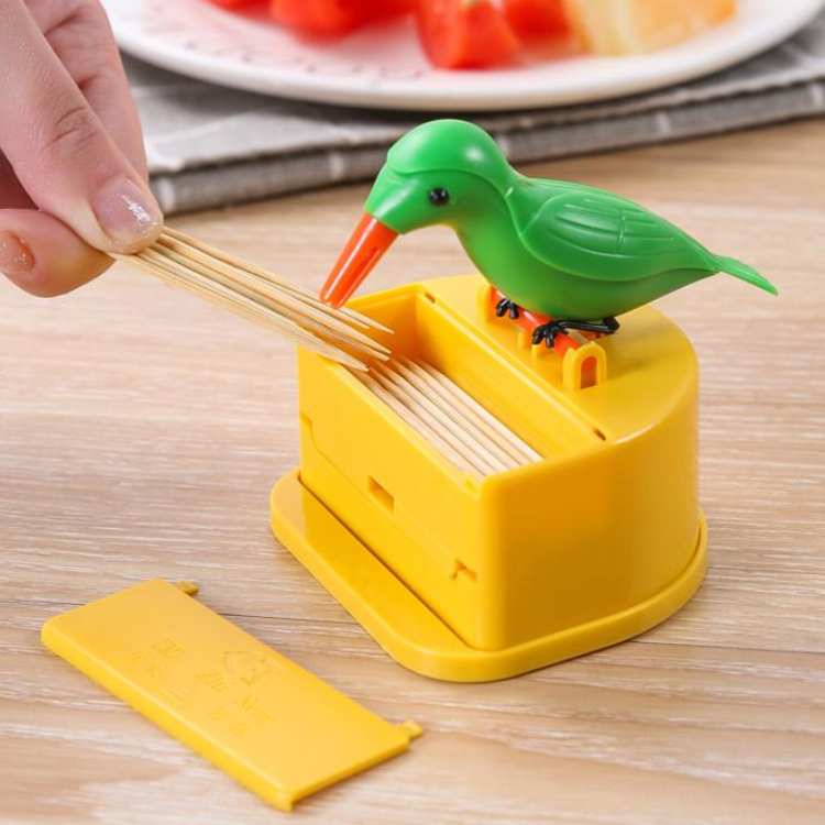 Bird Toothpick Holder Box Creative Push Pop-up