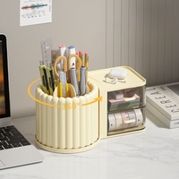 Creative desktop rotating pen holder cosmetics storage box drawer