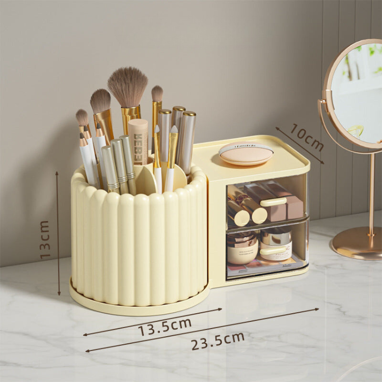 Creative desktop rotating pen holder cosmetics storage box drawer