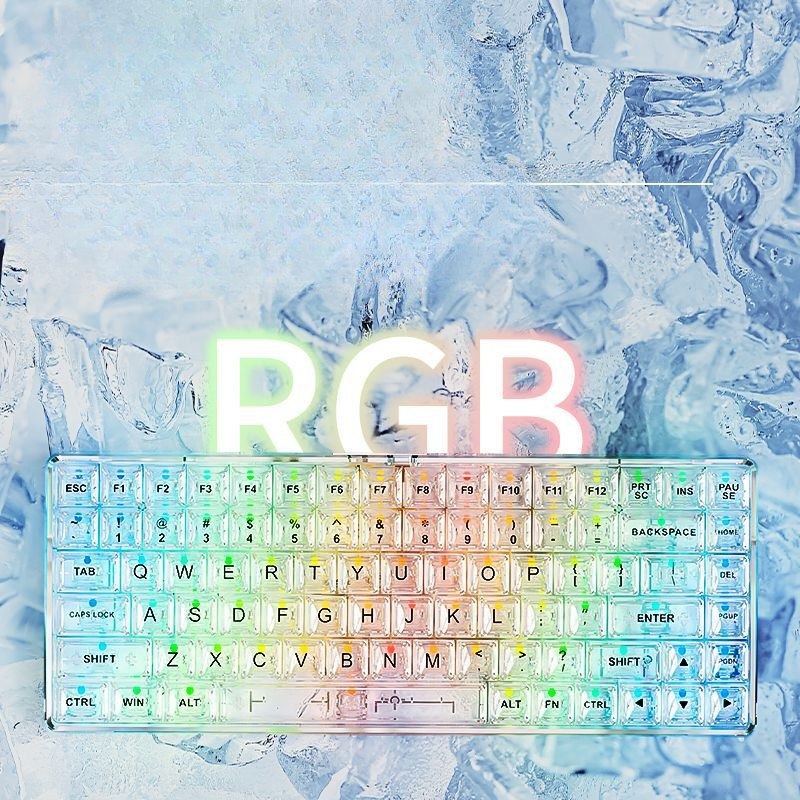 Clavier mécanique Bluetooth transparent couleur RVB tendance