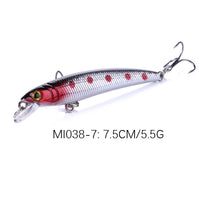 Floating Minnow Jerkbait Fishing Lure Hard Bait 7.5cm 5.5g