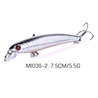 Floating Minnow Jerkbait Fishing Lure Hard Bait 7.5cm 5.5g