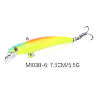 Floating Minnow Jerkbait Fishing Lure Hard Bait 7.5cm 5.5g