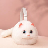 Cat Shaped Realistic Puffy Purse Handbag