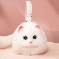 Cat Shaped Realistic Puffy Purse Handbag