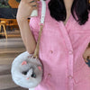 Cat Shaped Realistic Puffy Purse Handbag