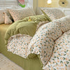 Green Floral Print Bedding Set