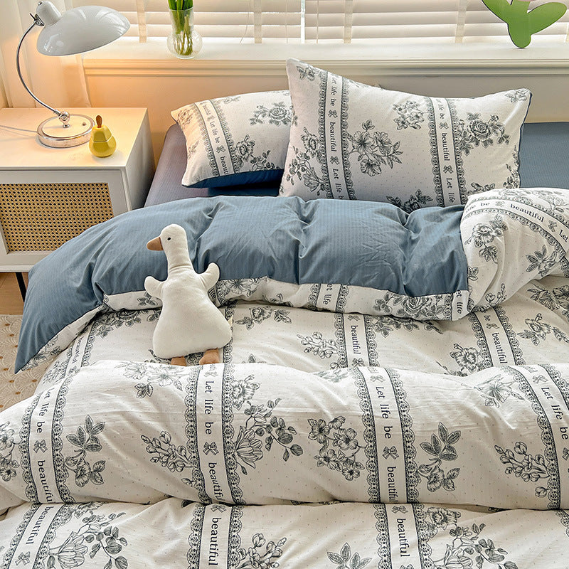 Blue Bedding Sets Floral Print