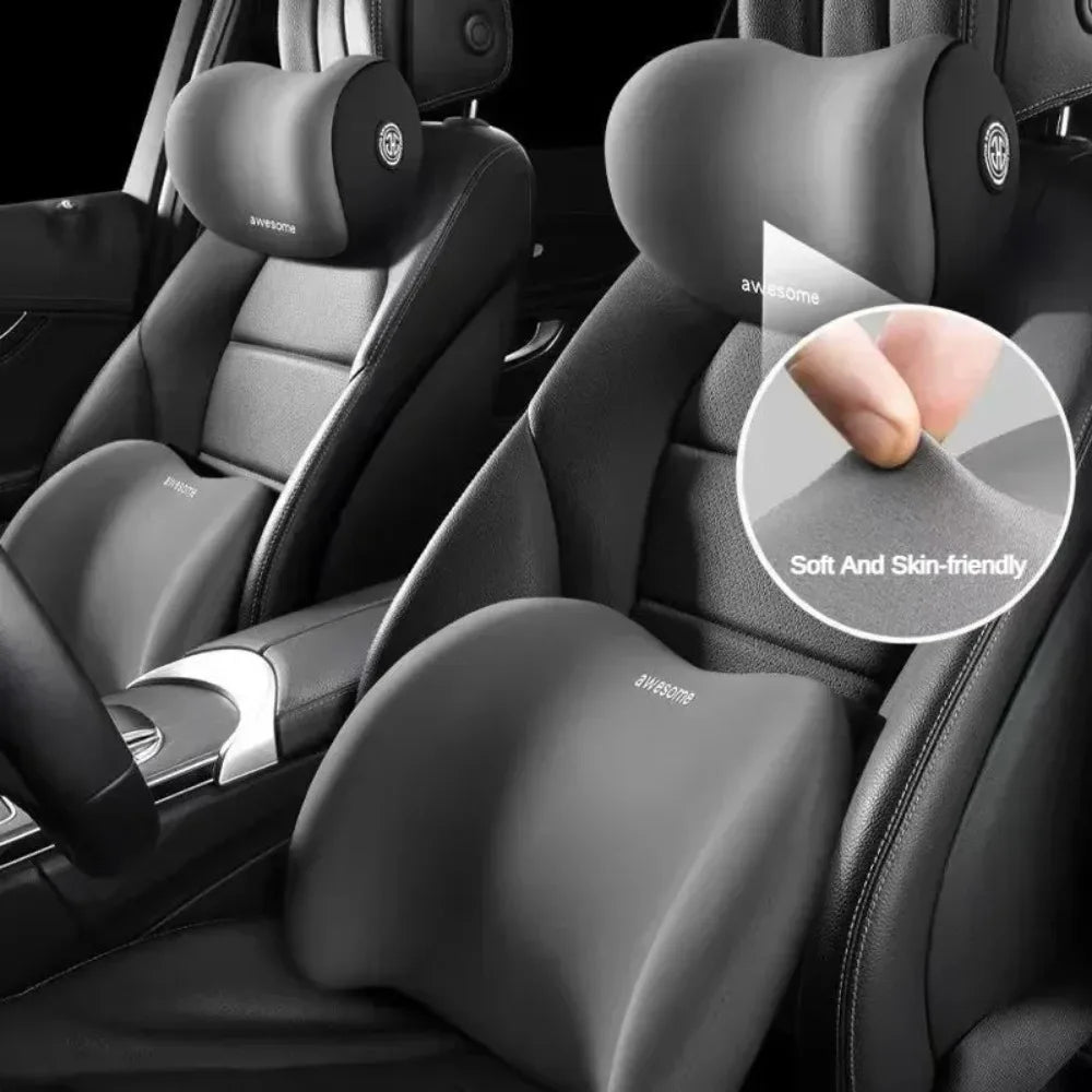 Universal Car Headrest Neck Pillow Lumbar Memory Foam