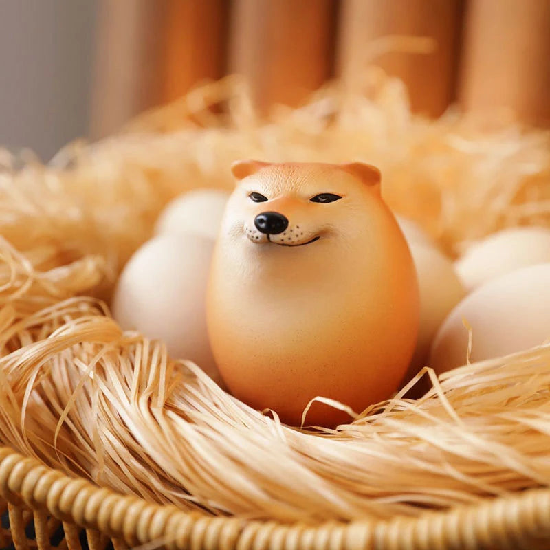Creative Realistic Egg Shape Desk Decor Dog & Egg