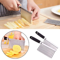 Kitchen Stainless Steel Potato Chip Wavy Cutter