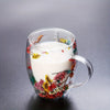 Dry Flowers Inside Glass Coffee Mug 350ml Cups