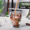 Dry Flowers Inside Glass Coffee Mug 350ml Cups