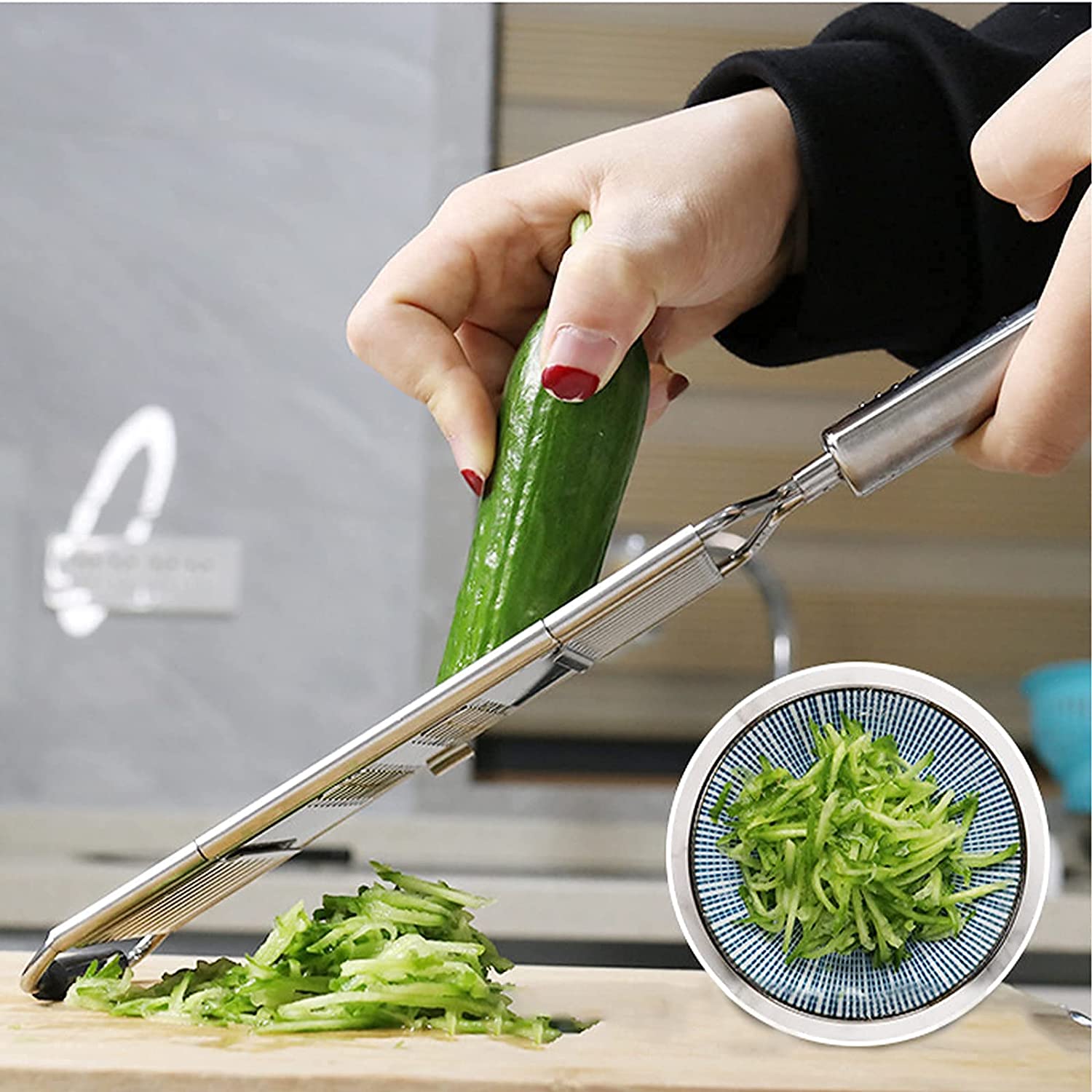 Multi-Purpose Kitchen Vegetable Slicer Cheese Grater Handheld Adjustable  Blades