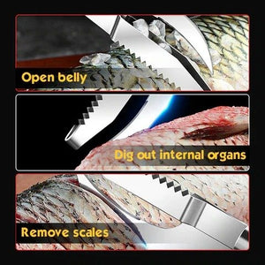 Fish Scale Knife Cut/Scrape/Dig 3-in-1