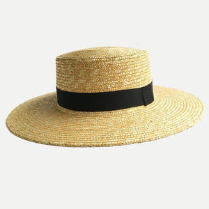 Black Ribbon Boater Sun Hats