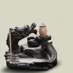 Dragon Waterfall Burner Ceramic Backflow Incense Holder