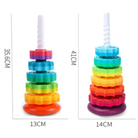 Spinning Rainbow Tower Stacking Toys
