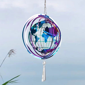Earth World Map Garden Wind Spinner