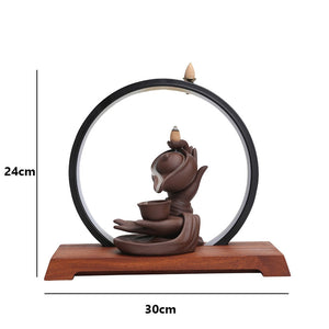 LED Buddha Hand and Teaware Backflow Incense Burner