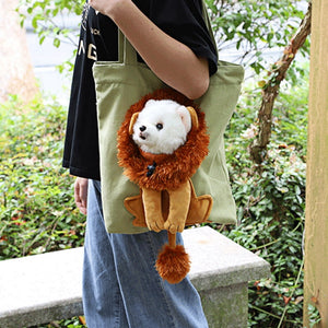 Lion Shaped Cat Carrying Canvas Bag Pet Carrier
