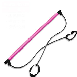 Portable Yoga Pilates Bar Stick with Resistance Band