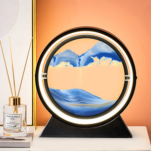 Moving Sand Art Picture 3D Hourglass Table Lamp