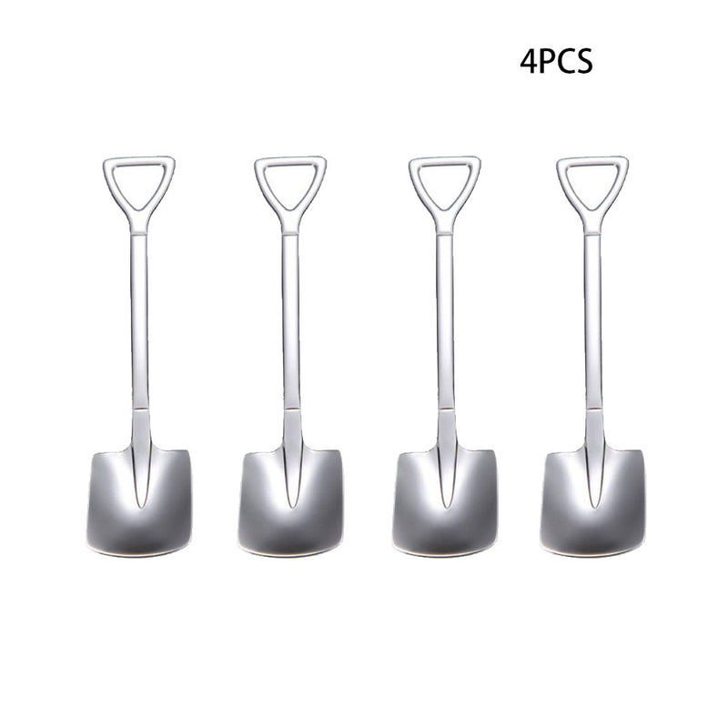Stainless Steel Retro Shovel Coffee Spoon 4PCS