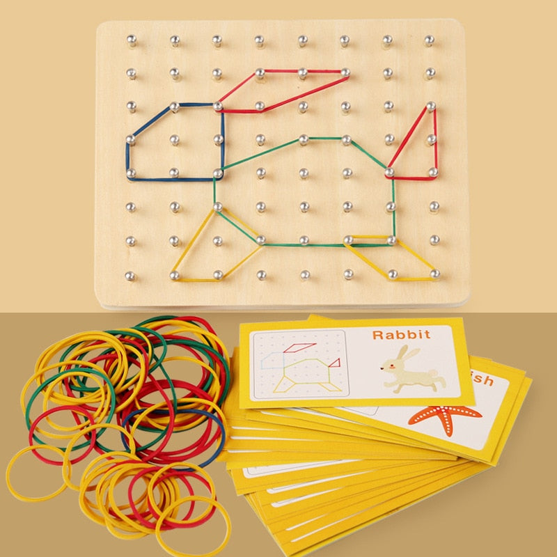 Montessori Graphic Nail Board Creative Jigsaw Puzzle Toy