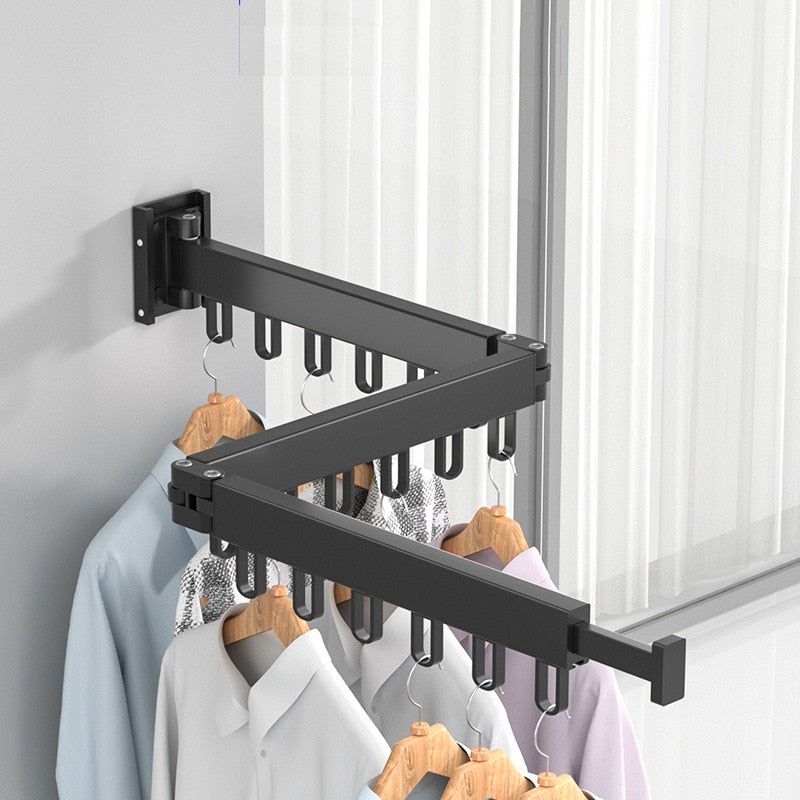 Retractable Wall Mount Clothes Drying Rack