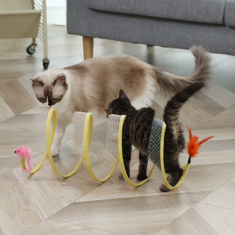 Cat Pets Toys Foldable Kitten Play Tunnel