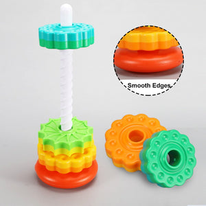 Spinning Rainbow Tower Stacking Toys
