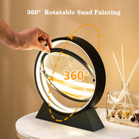 Moving Sand Art Picture 3D Hourglass Table Lamp