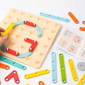 Wooden Geoboard Montessori Puzzle Toy