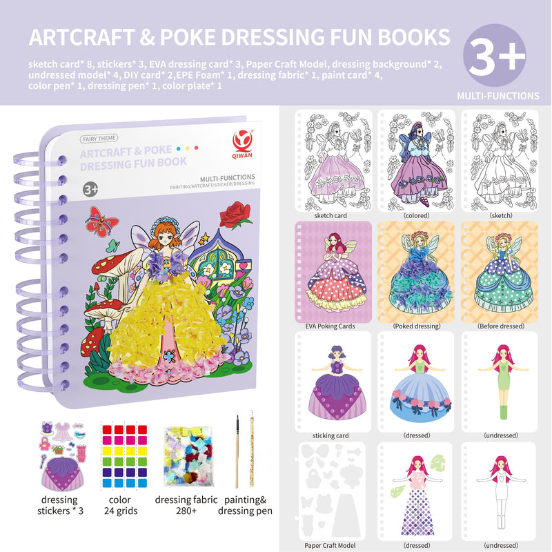 3 in 1 Fashion Design Drawing Princess Dress-up Activity Book