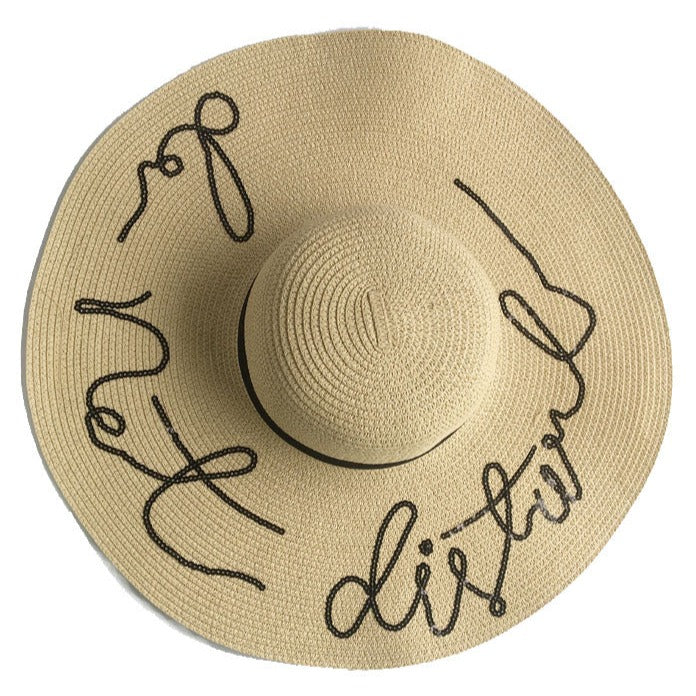 Sequined "do not disturb" Floppy Sun Hats
