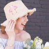 Flamingo Embroidered Straw Panama Hats