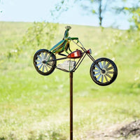 Bicycling Frogs Metal Wind Spinner