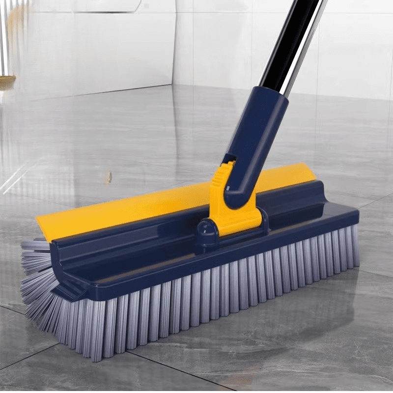 4-in-1 Long-Handle Mop Brush V-Shaped Bristles Scraper