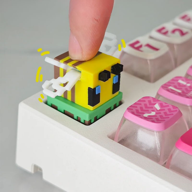 Bee Dynamic Handmade Keycaps Press to Interact