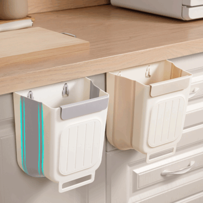 Folding Trash Can Household Kitchen Cabinet Waste Basket