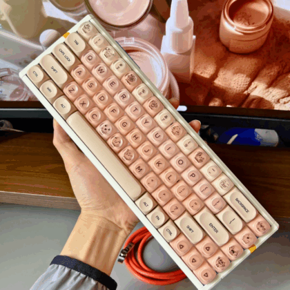 Creamy Nude Keycap Set Makeup-Themed Keycaps